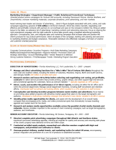 Example Resume - Marketing & Branding Executive