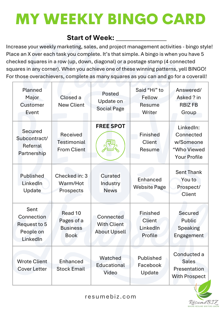 Bingo Board #1
