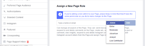 Assign a New Page Role / Administrator