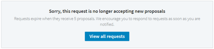 LinkedIn ProFinder - You Can No Longer Submit a Proposals Once The Professional Receives 5 Proposals